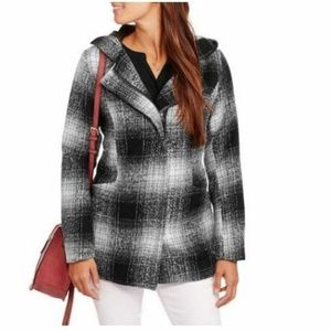 Maxwell Studio Women's Faux Wool Zip-Front Hooded